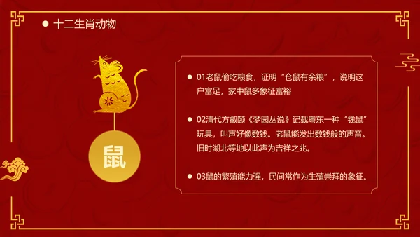 红色中国风十二生肖通用PPT模板