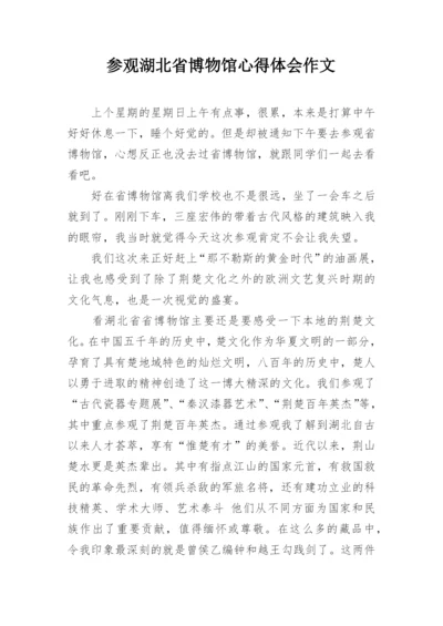 参观湖北省博物馆心得体会作文.docx