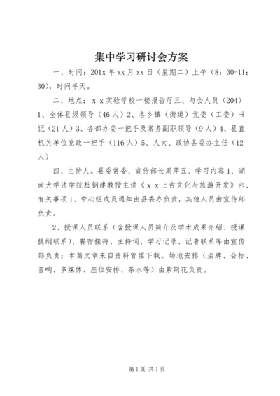 集中学习研讨会方案.docx