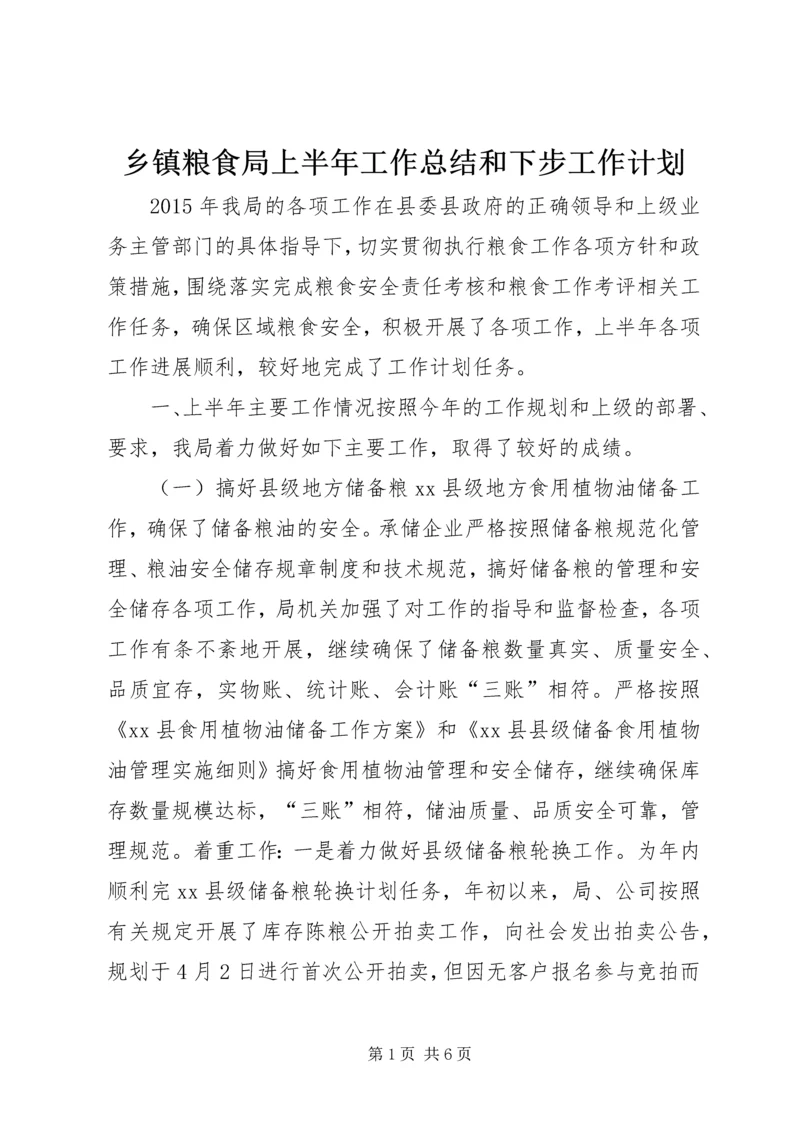 乡镇粮食局上半年工作总结和下步工作计划.docx