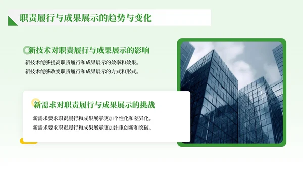 绿色商务风职责履行与成果展示