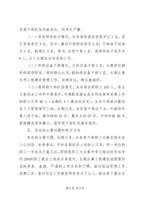 水务局201X年度党建工作责任制自检自查报告.docx