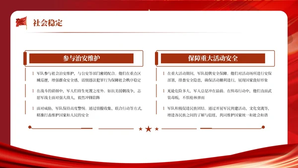 红色党政风建军节介绍ppt模板