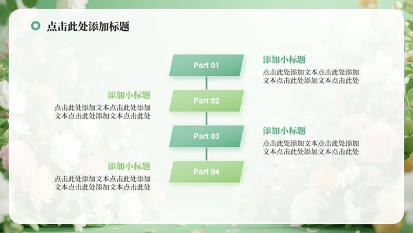 绿色小清新风花团锦簇元素大学生自我介绍PPT模板