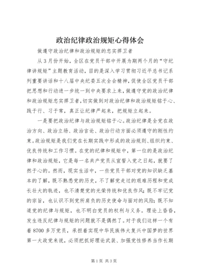 政治纪律政治规矩心得体会.docx