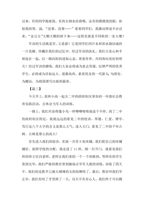 初中军训心得体会选篇.docx