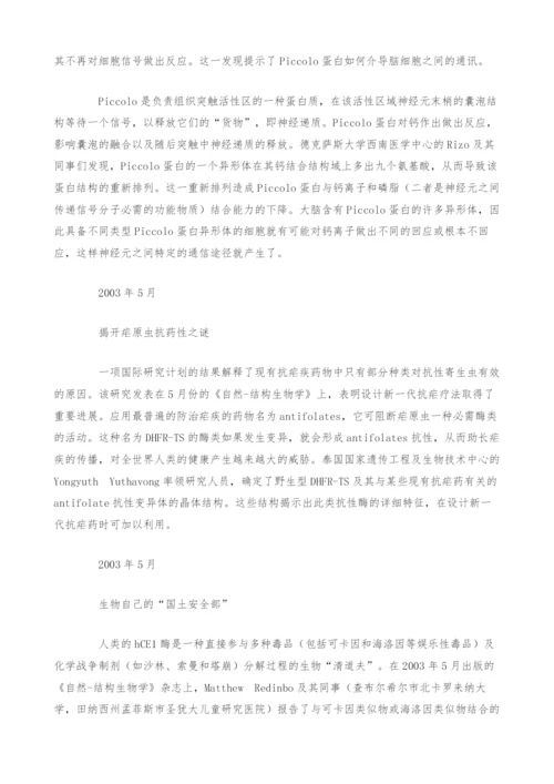 [生物工程]自然-结构与分子生物学近期精彩文章摘要.docx