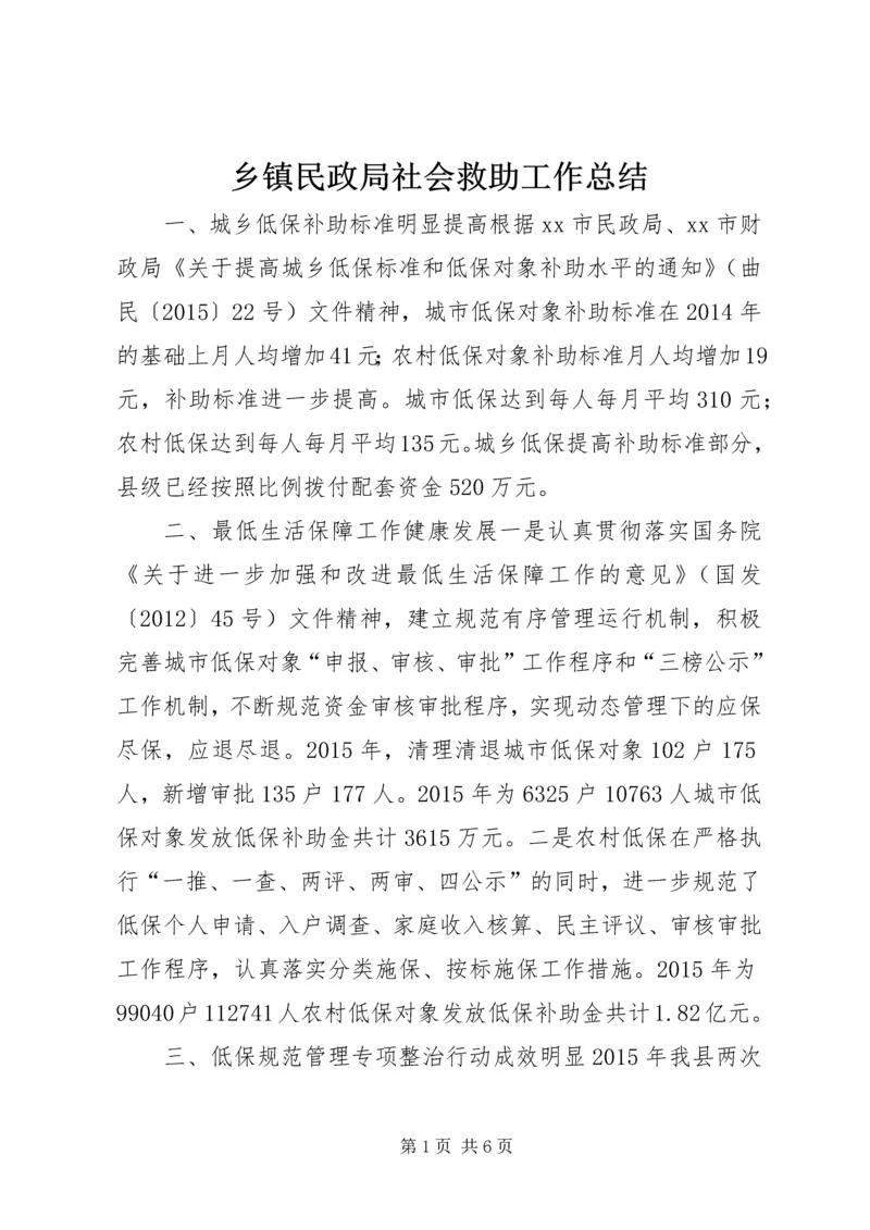 乡镇民政局社会救助工作总结.docx