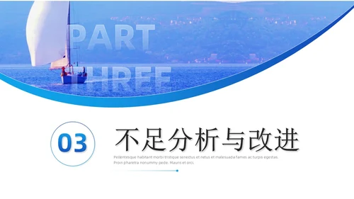 蓝色励志商务风历尽千帆终不言弃通用工作总结汇报PPT模板