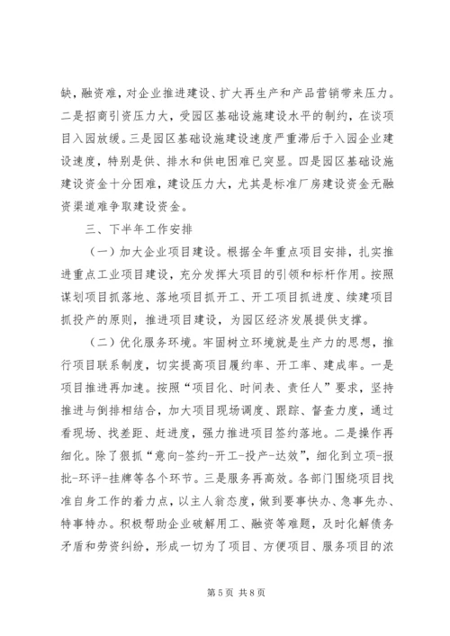 产业区办公室上半年工作总结及下半年工作计划.docx