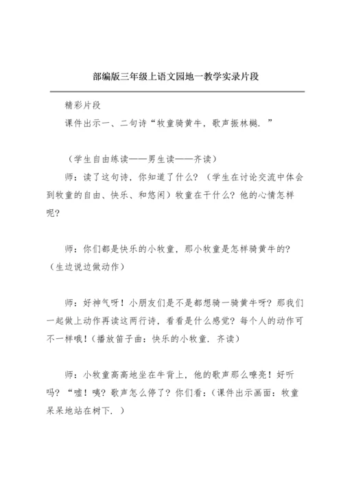 部编版三年级上《语文园地一》教学实录片段.docx