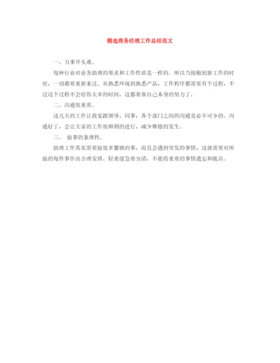 精编之精选商务经理工作总结范文.docx