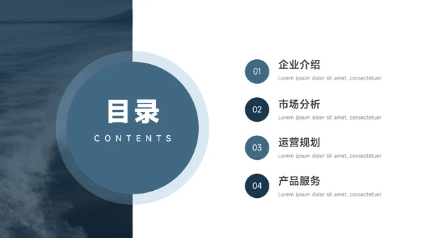极简蓝色商务企业路演计划书PPT模板