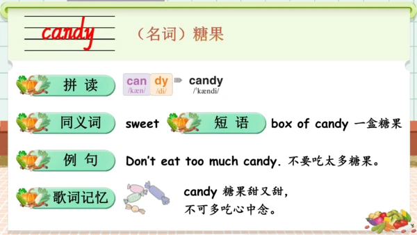 Unit 4 Healthy food 单词导学课件(共19张PPT)