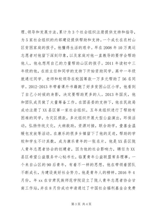 优秀青年志愿者个人事迹材料.docx