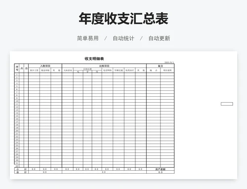 年度收支汇总表