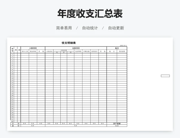 年度收支汇总表