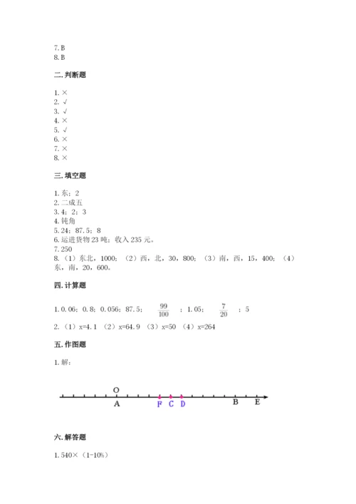 六年级下册数学期末测试卷及参考答案【突破训练】.docx