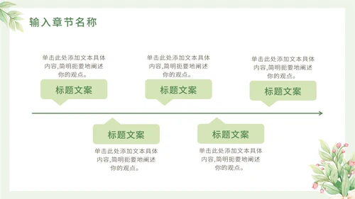 绿色花卉小清新教师节PPT模板