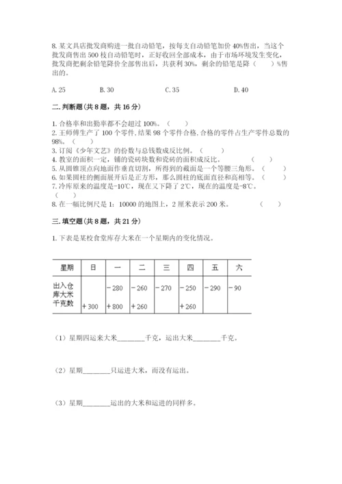 冀教版六年级下册数学 期末检测卷【综合卷】.docx