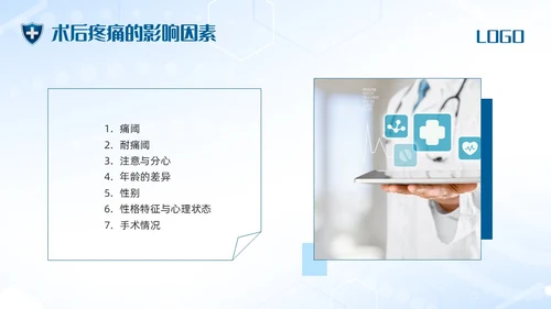 蓝色简约术后疼痛的护理PPT模板宣传PPT动态PPT