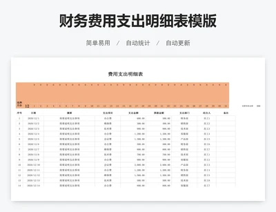 财务费用支出明细表模版