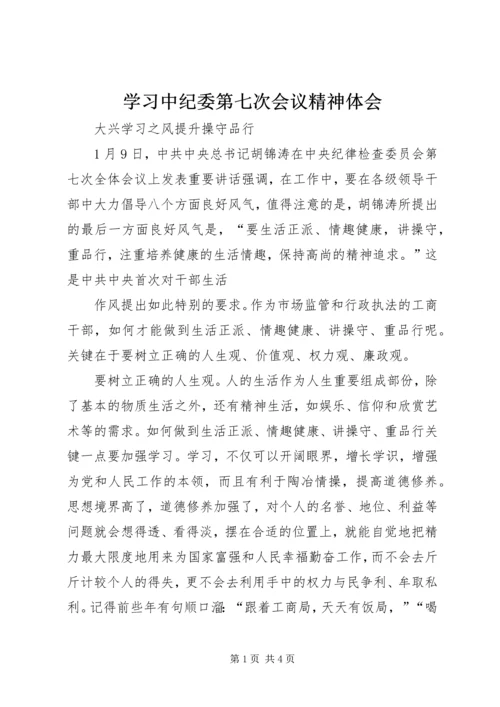 学习中纪委第七次会议精神体会 (5).docx