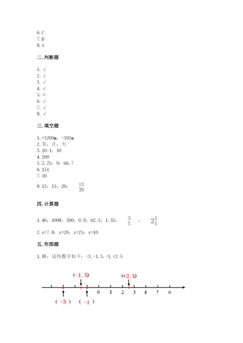 冀教版六年级下册期末真题卷精品（网校专用）.docx