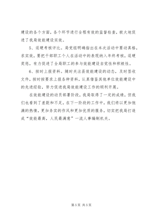 人事局效能建设阶段的工作总结.docx