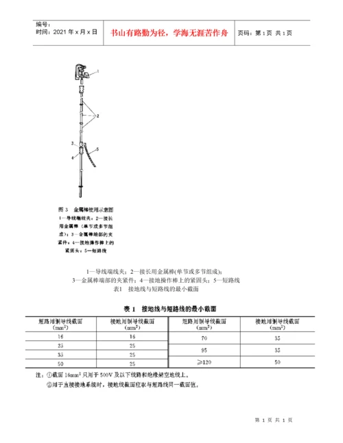 短路接地线技术标准SD332-89.docx