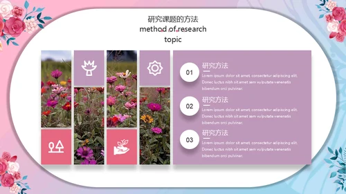 女生花卉毕业论文答辩通用PPT模板下载