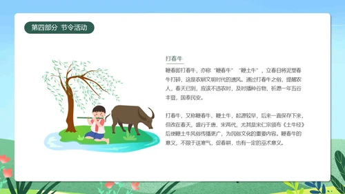 蓝色清新卡通插画立春二十四节气动态PPT
