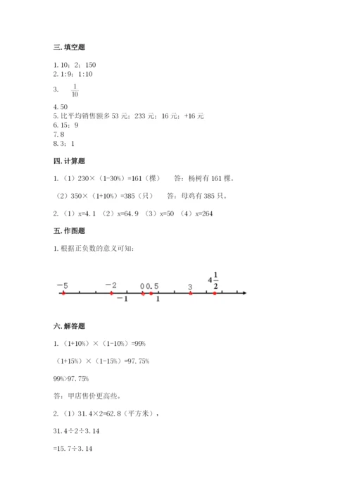 忻城县六年级下册数学期末测试卷及参考答案一套.docx
