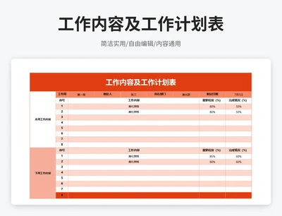 简约风工作内容及工作计划表