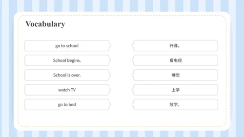 Unit 1 I go to school at 8:00. Lesson 1 - Lesson 2