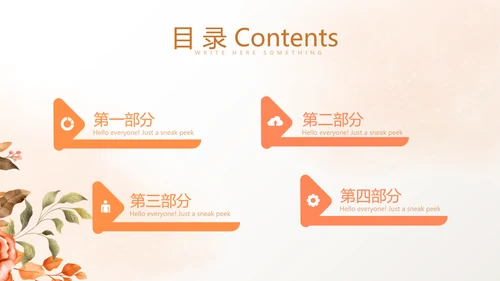 手绘水彩风家庭电子相册动态PPT