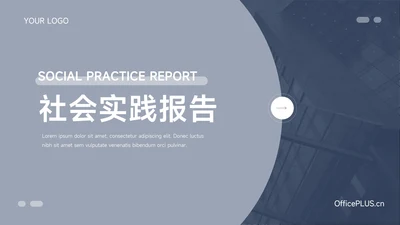 蓝色稳重简约社会实践报告PPT模板