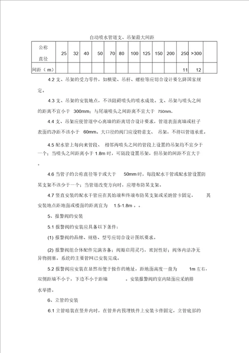 消防工程各分部分项主要施工方法