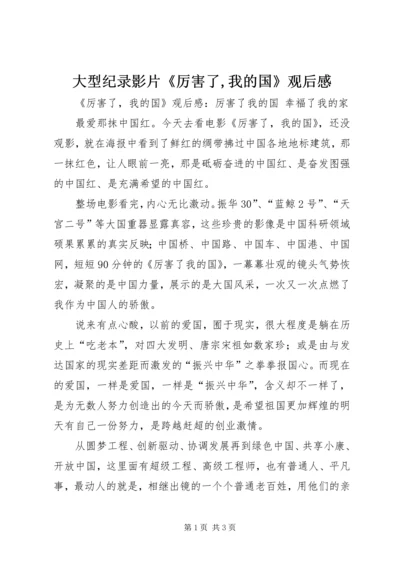 大型纪录影片《厉害了,我的国》观后感 (3).docx