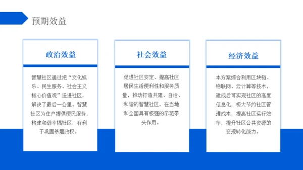 蓝色区块链智慧社区解决方案通用PPT模板
