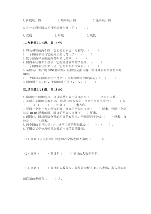 六年级上册数学期末测试卷带答案（研优卷）.docx