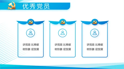 蓝色党建述职报告PPT动态模板