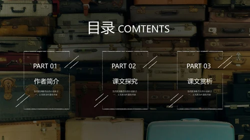 深色简约父亲的手提箱高二语文下册PPT模板宣传PPT动态PP