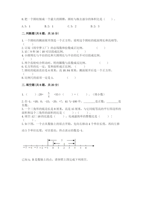 人教版六年级下册数学期末测试卷含答案【新】.docx