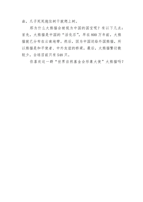 国宝大熊猫作文300字三年级下册.docx