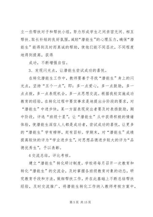 潜能生救助计划与措施精编.docx