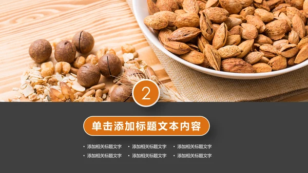 休闲美食美味坚果干果宣传画册PPT模板