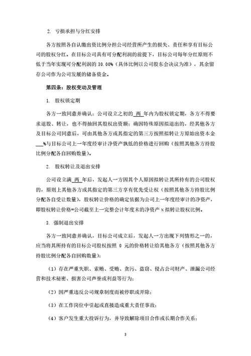 关于设立A有限公司之发起人协议