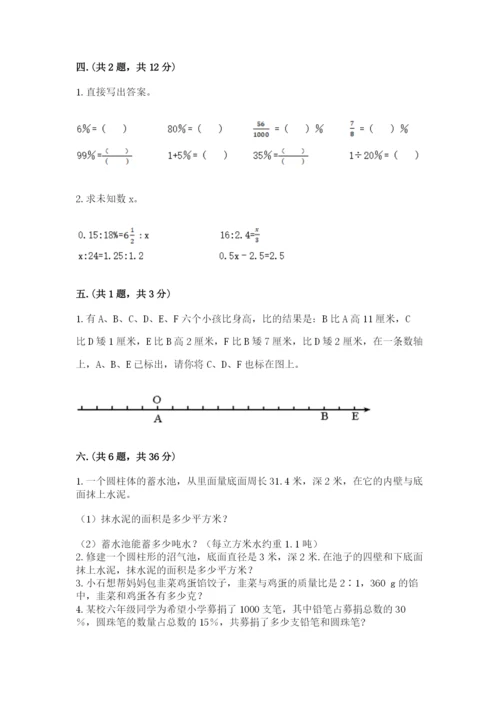 苏教版六年级数学下学期期末测试题（全优）.docx