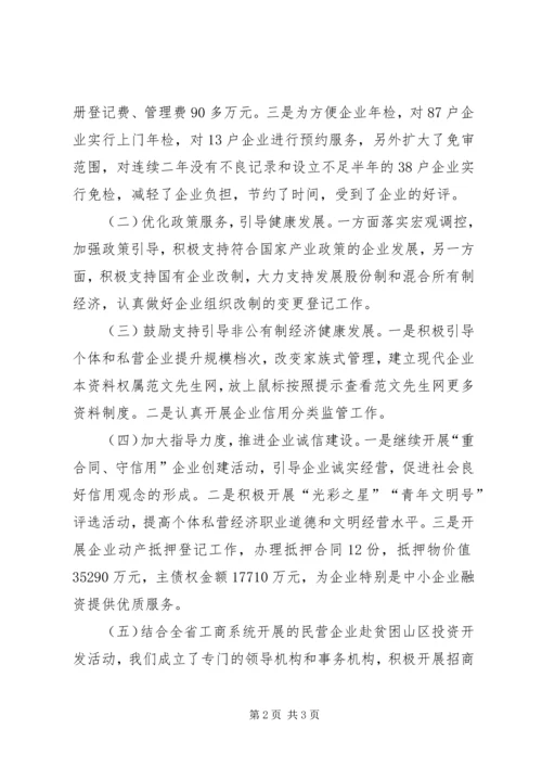 县工商局发展民营经济情况汇报 (4).docx